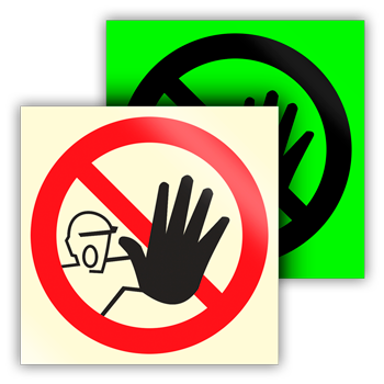 Знак P06 «Доступ посторонним запрещен» (фотолюминесцентный пластик ГОСТ 34428-2018, 200х200 мм)